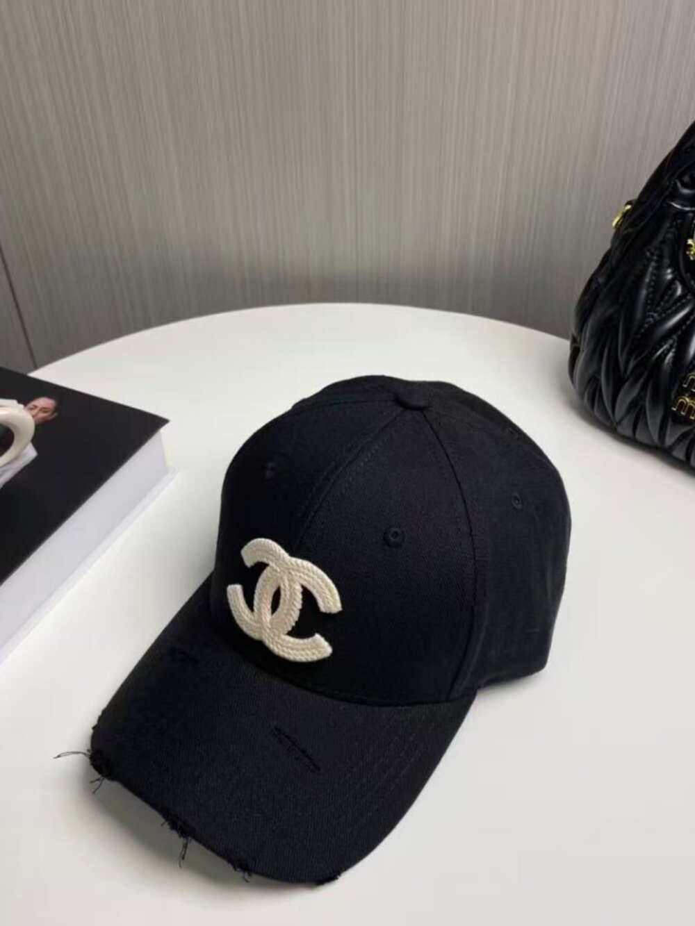 Chanel Black Baseball Cap with Double C Embroidery - Picture 5 of 7